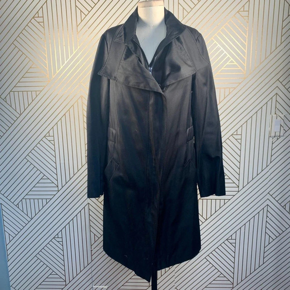 Reiss Arlington Black Trench Coat Jacket - Picture 1 of 12